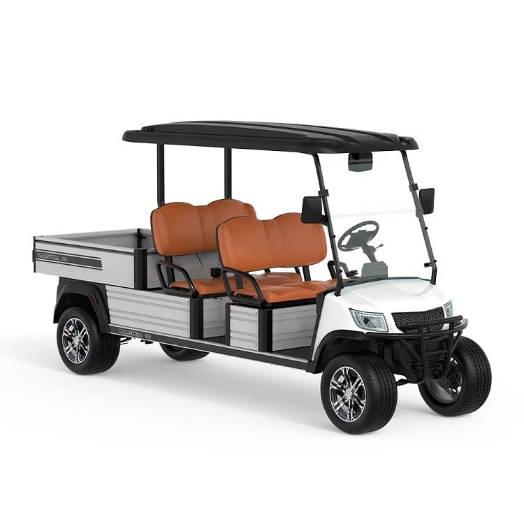 72V electric utility vehicle with a hydraulic tipping bed
