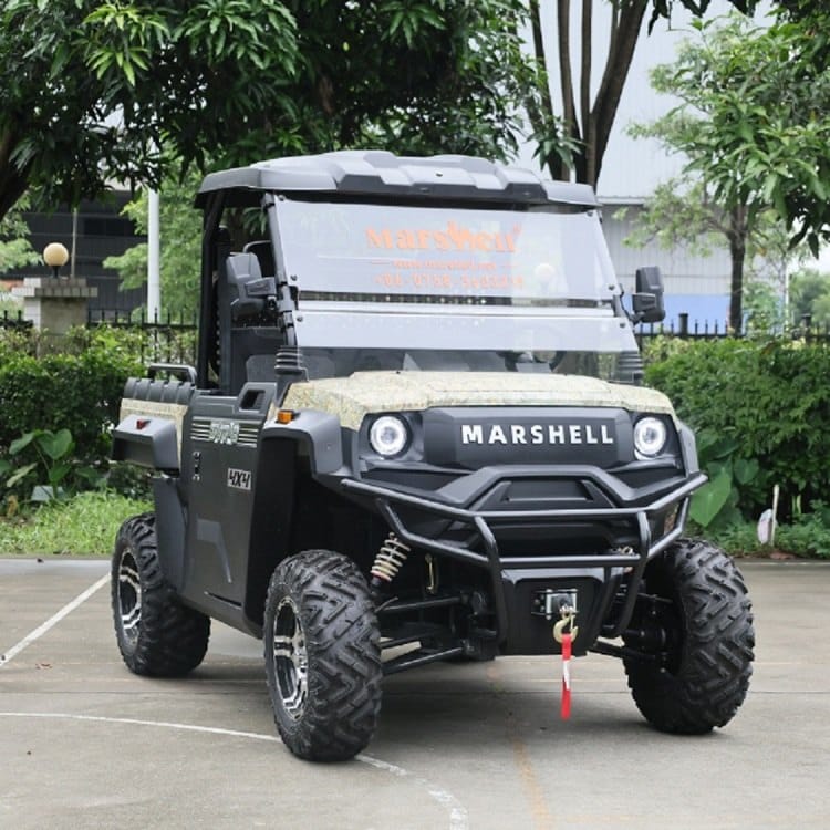 2 seater electric 4WD UTV with a tipping cargo bed