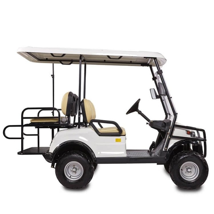 Lifted 4 seater golf buggy in the classic body style