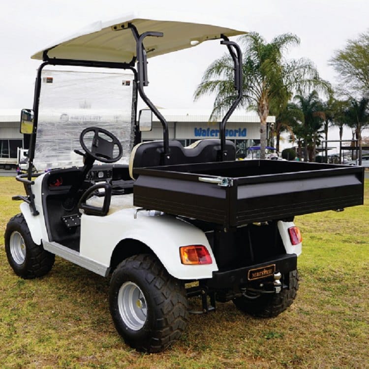 Lifted 4 seater golf buggy in the classic body style