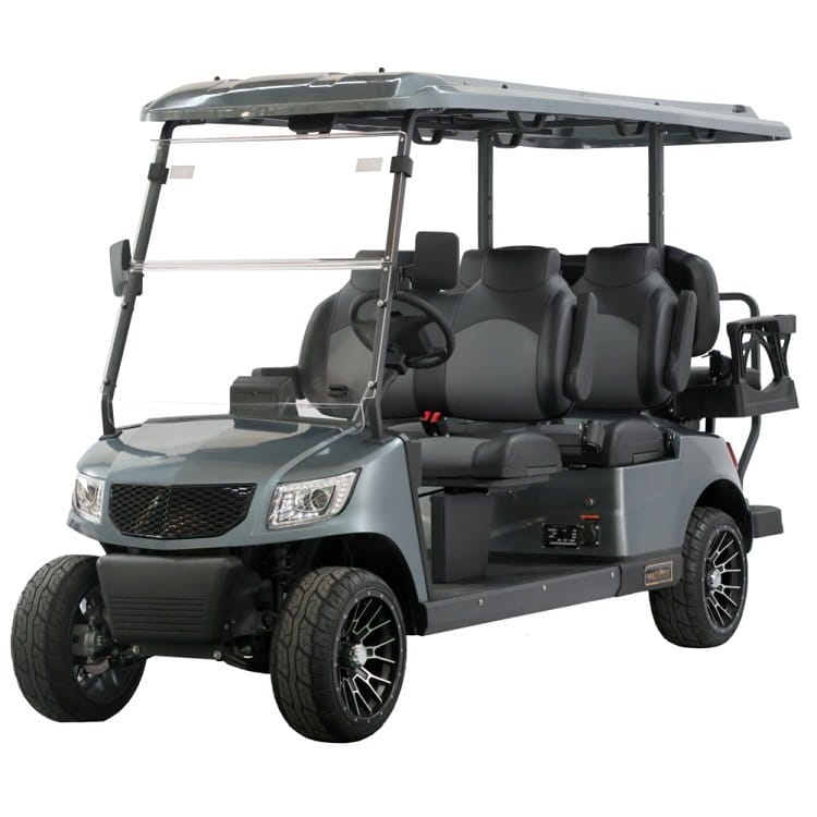 6 seater electric golf buggy with a rear flip seat