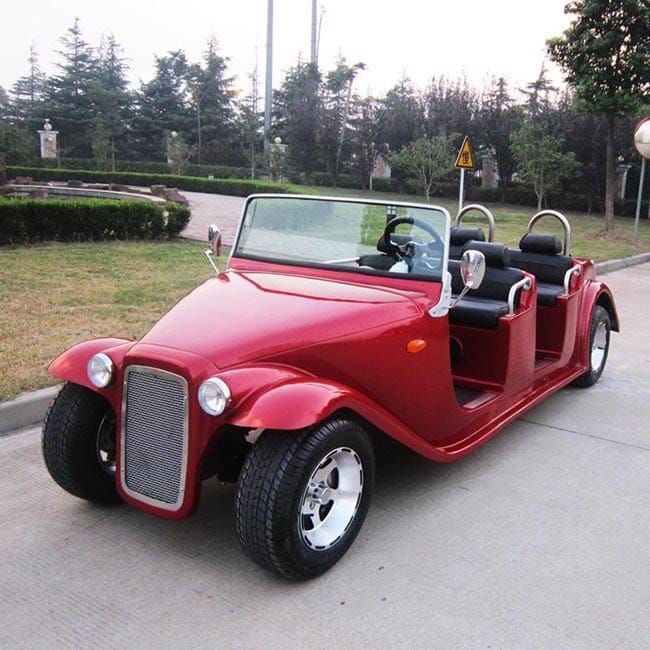 6 seater electric vintage buggy in a 1930s open tourer body