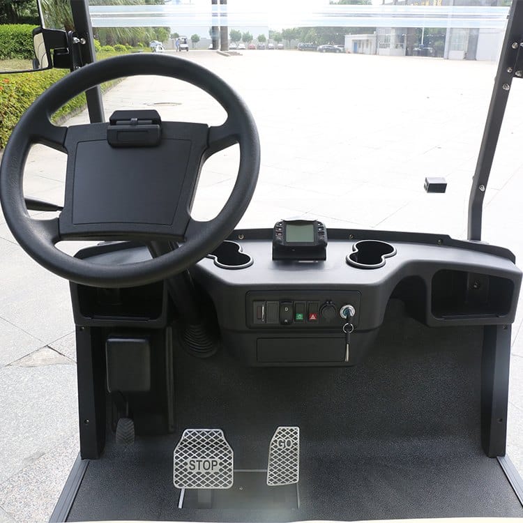8 seater electric golf buggy with a rear flip seat