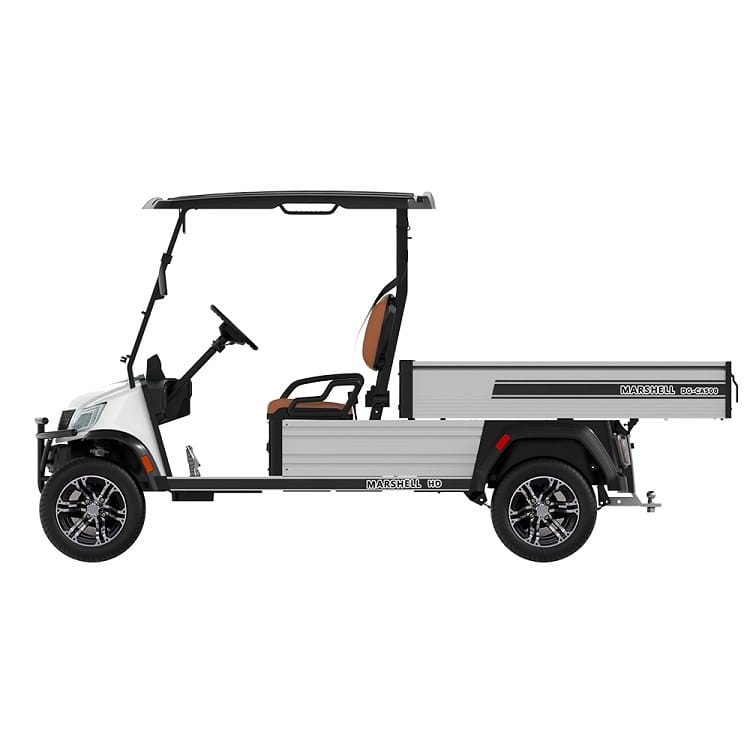 Electric utility vehicle with a 1.8 m hydraulic tipping bed