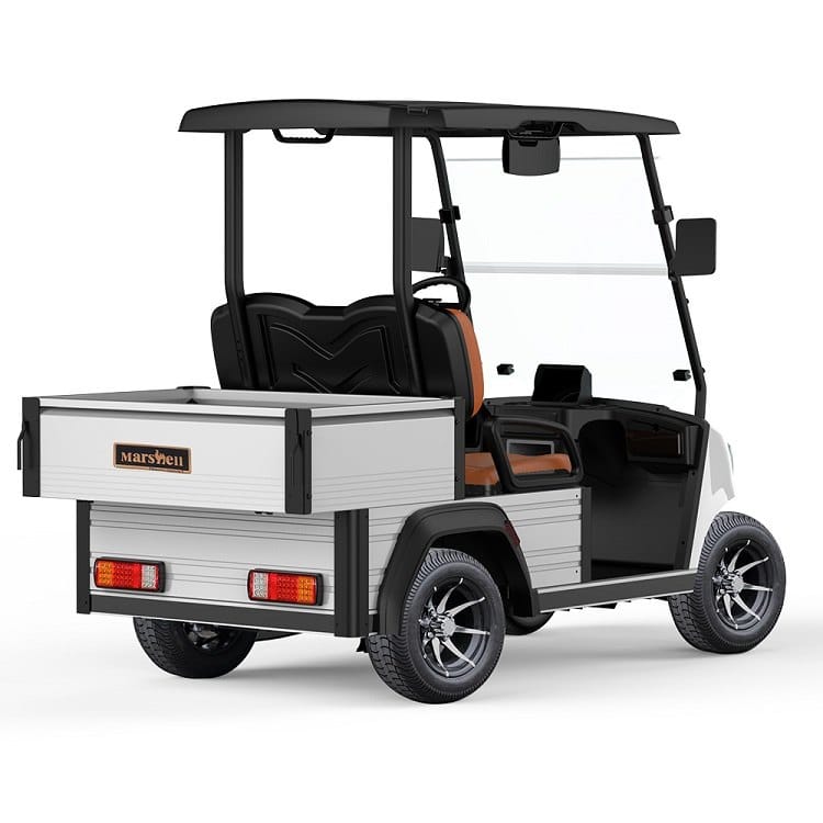 Electric utility vehicle with a 500 kg hydraulic tipping bed